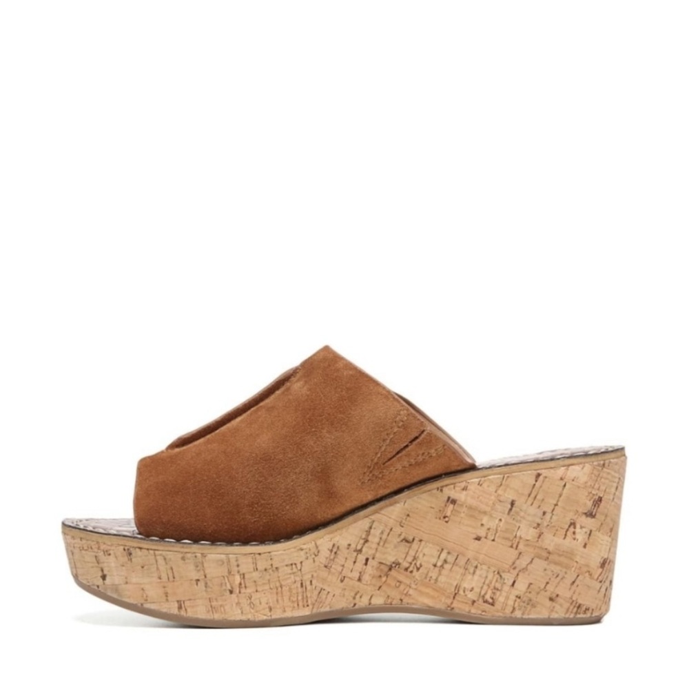 NEW SAM EDELMAN Ranger Brown Suede Platform Sandal - Picture 3 of 8